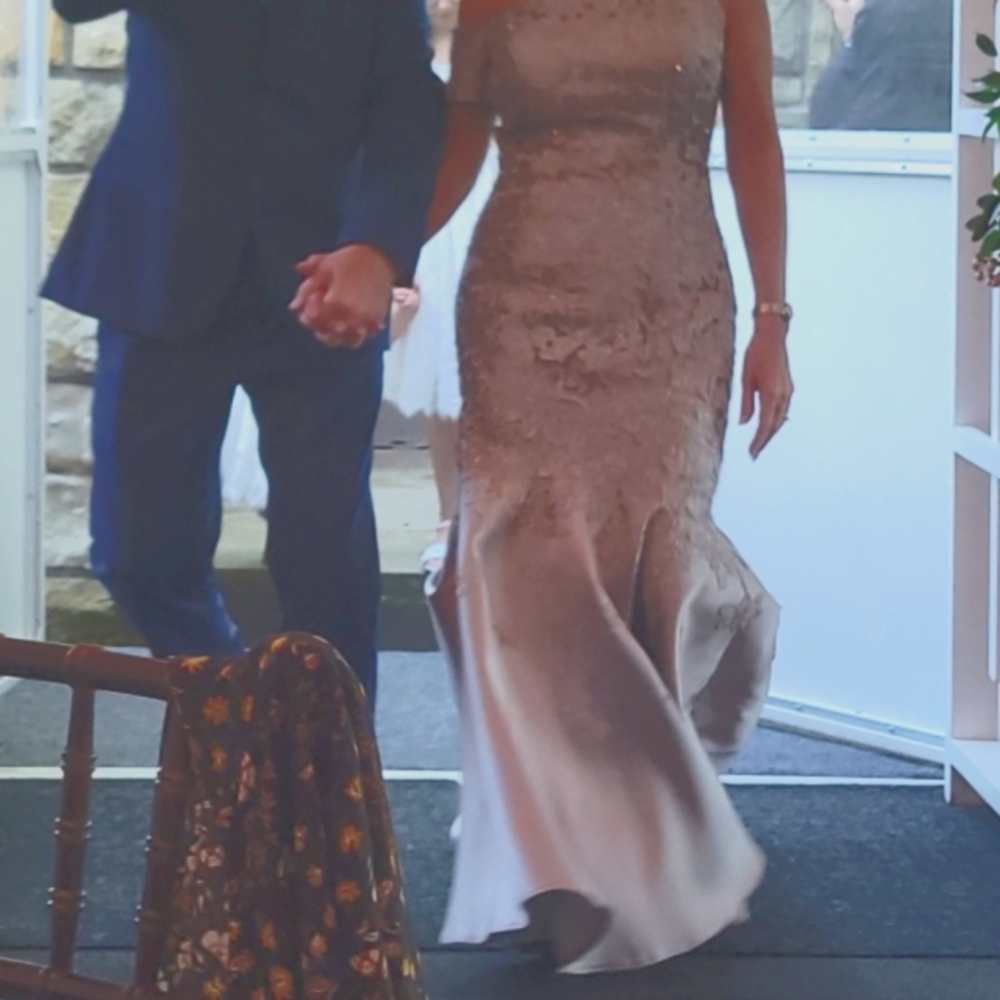 Feriani couture silver gown size 8